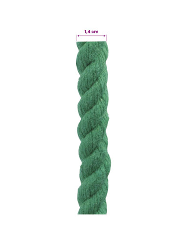 Corda Verde 1,4 x 1,4 x 2500 cm Cotone