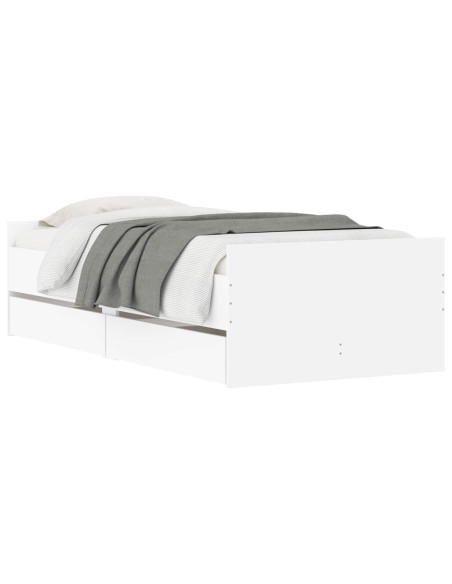 Telaio del letto con storage Bianco 80 x 200 cm