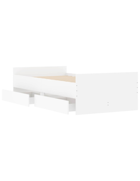 Telaio del letto con storage Bianco 80 x 200 cm