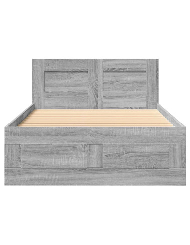 Struttura letto con testata Sonoma grigio 80 x 200 cm