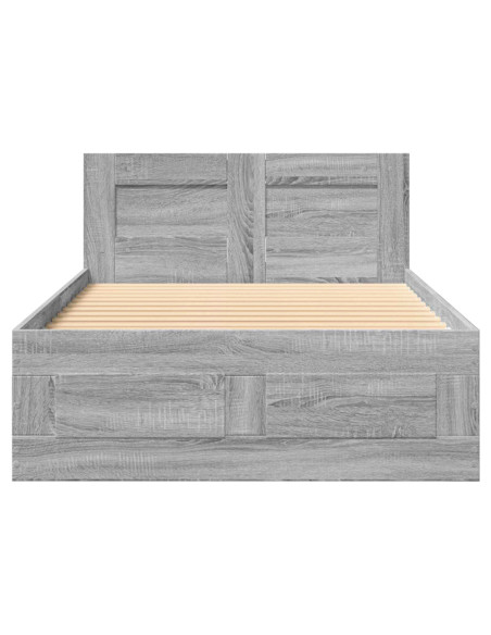 Struttura letto con testata Sonoma grigio 80 x 200 cm