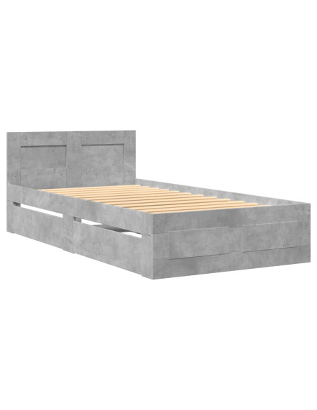 Struttura letto con testata Grigio Cemento 80 x 200 cm