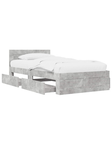 Struttura letto con testata Grigio Cemento 80 x 200 cm