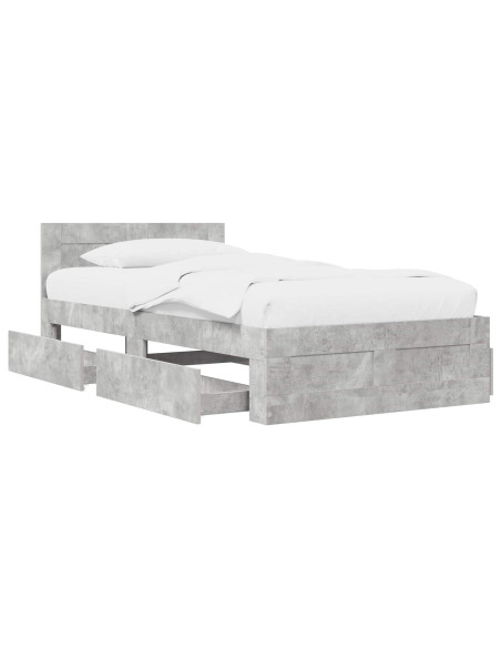 Struttura letto con testata Grigio Cemento 80 x 200 cm