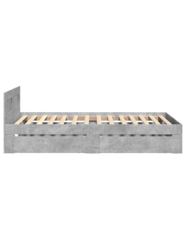 Struttura letto con testata Grigio Cemento 80 x 200 cm