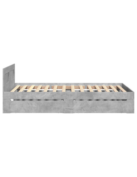 Struttura letto con testata Grigio Cemento 80 x 200 cm