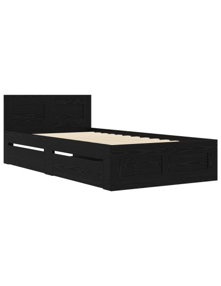 Struttura letto con testata Rovere Nero 80 x 200 cm