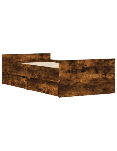 Telaio del letto con storage Rovere Fumo 80 x 200 cm
