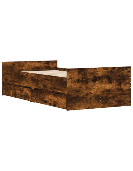 Telaio del letto con storage Rovere Fumo 80 x 200 cm