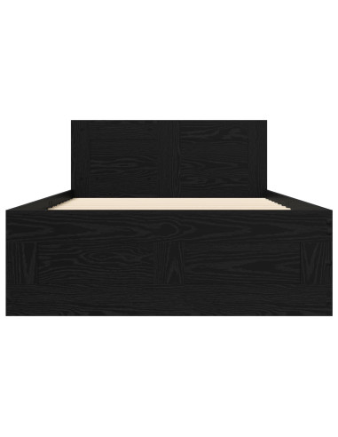 Struttura letto con testata Rovere Nero 80 x 200 cm