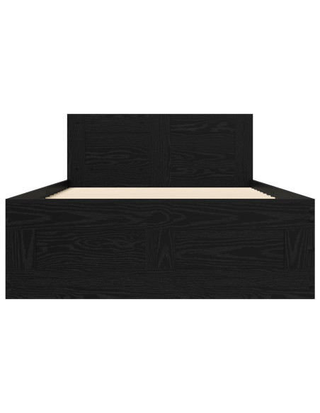 Struttura letto con testata Rovere Nero 80 x 200 cm