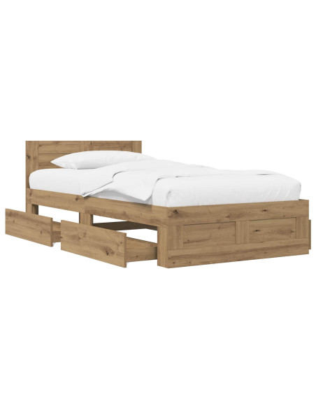 Struttura letto con testata Rovere Artigianale 80 x 200 cm