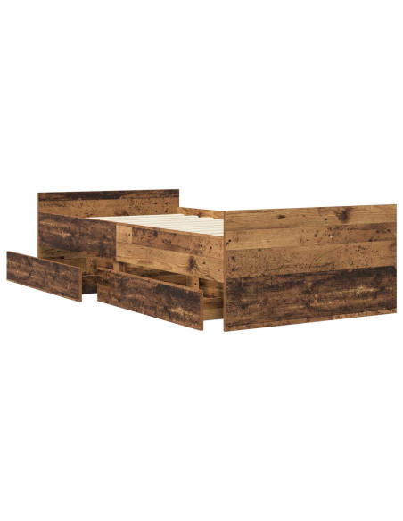 Telaio del letto con storage Legno antico 80 x 200 cm