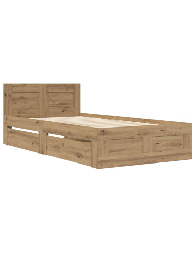 Struttura letto con testata Rovere Artigianale 80 x 200 cm