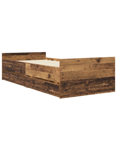Telaio del letto con storage Legno antico 80 x 200 cm