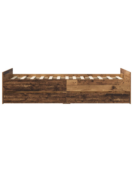 Telaio del letto con storage Legno antico 80 x 200 cm
