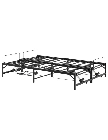 Telaio Letto Elettrico Regolabile Nero 120 x 190 cm Acciaio