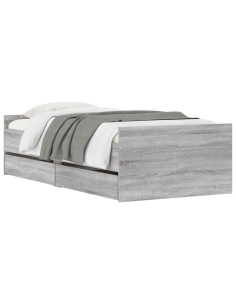 Telaio del letto con storage Grigio Cemento 80 x 200 cm 2