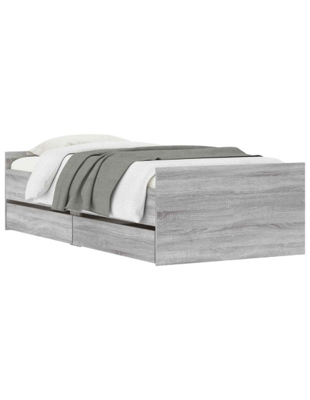 Telaio del letto con storage Grigio Cemento 80 x 200 cm