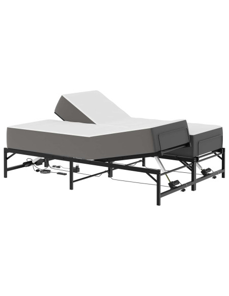 Telaio Letto Elettrico Regolabile Nero 137 x 190 cm Acciaio