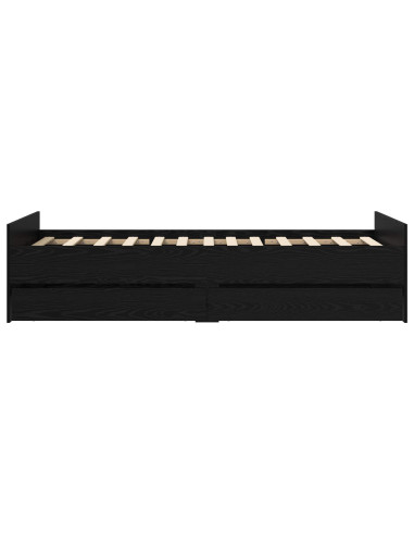 Telaio del letto con storage Rovere Nero 80 x 200 cm