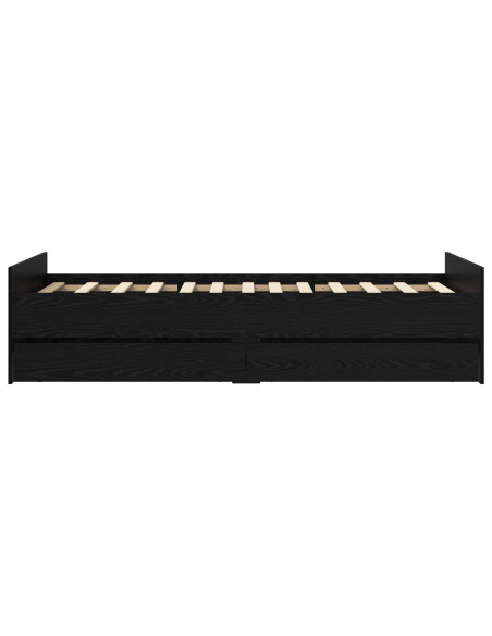 Telaio del letto con storage Rovere Nero 80 x 200 cm