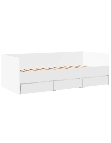 Telaio del letto con storage Bianco 80 x 200 cm