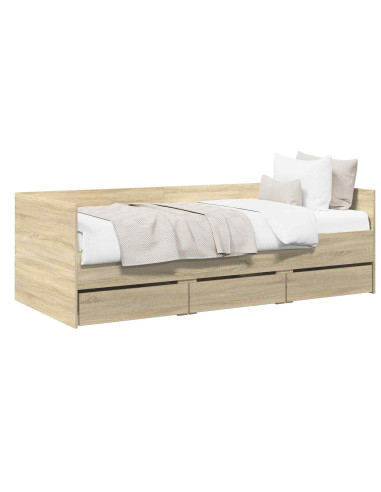 Telaio del letto con storage Rovere Sonoma 80 x 200 cm