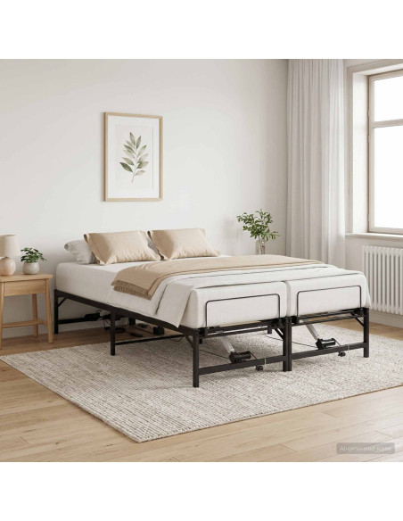 Telaio Letto Elettrico Regolabile Nero 150 x 200 cm Acciaio