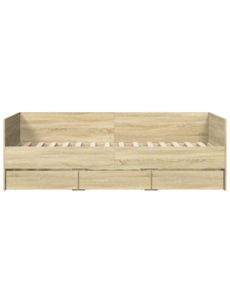 Telaio del letto con storage Rovere Sonoma 80 x 200 cm