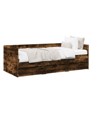 Telaio del letto con storage Rovere Fumo 80 x 200 cm