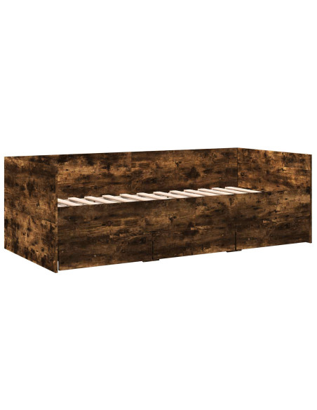 Telaio del letto con storage Rovere Fumo 80 x 200 cm