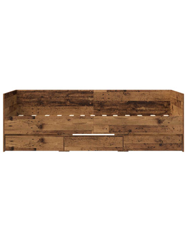 Telaio del letto con storage Legno antico 80 x 200 cm