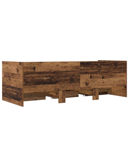 Telaio del letto con storage Legno antico 80 x 200 cm