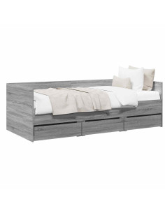 Telaio del letto con storage Sonoma grigio 80 x 200 cm 2