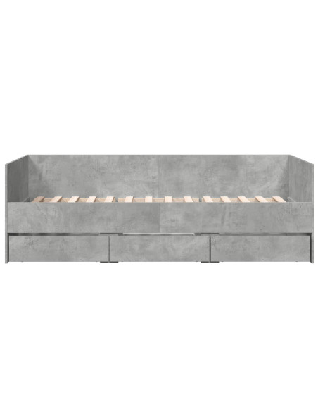 Telaio del letto con storage Grigio Cemento 80 x 200 cm