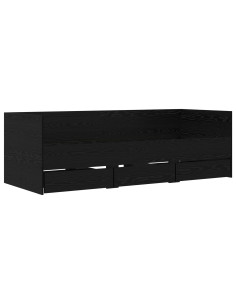 Telaio del letto con storage Rovere Nero 80 x 200 cm 2