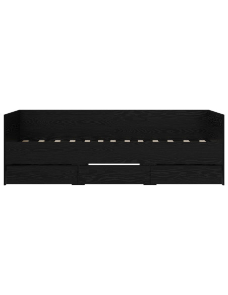 Telaio del letto con storage Rovere Nero 80 x 200 cm