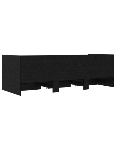 Telaio del letto con storage Rovere Nero 80 x 200 cm