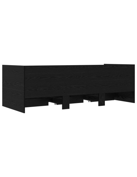 Telaio del letto con storage Rovere Nero 80 x 200 cm