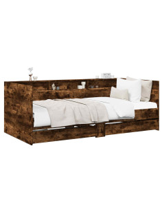 Telaio del letto con storage Rovere Fumo 80 x 200 cm 2