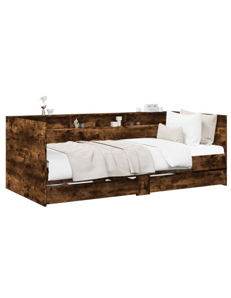 Telaio del letto con storage Rovere Fumo 80 x 200 cm