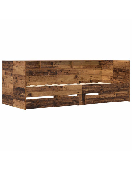 Telaio del letto con storage Legno antico 80 x 200 cm