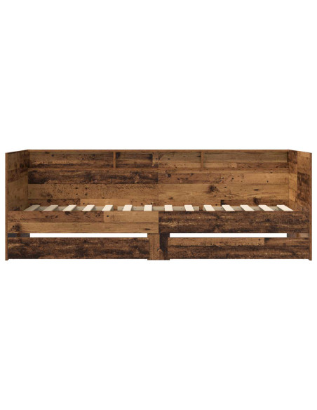 Telaio del letto con storage Legno antico 80 x 200 cm