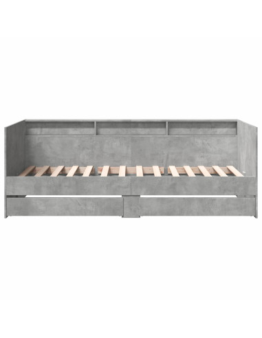 Telaio del letto con storage Grigio Cemento 80 x 200 cm