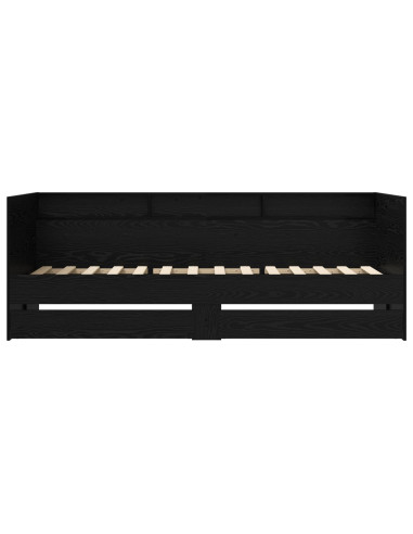 Telaio del letto con storage Rovere Nero 80 x 200 cm