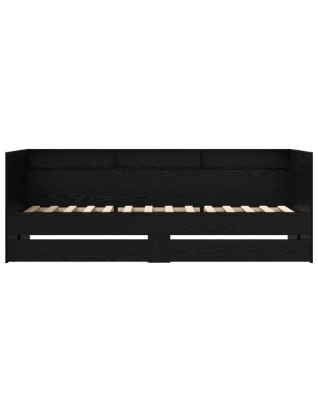 Telaio del letto con storage Rovere Nero 80 x 200 cm