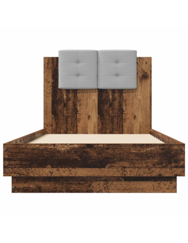 Letto con LED Legno antico 80 x 200 cm Legno ingegnerizzato