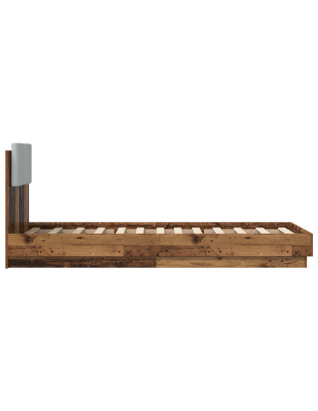 Letto con LED Legno antico 80 x 200 cm Legno ingegnerizzato