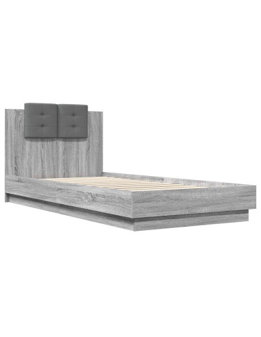 Letto con LED Sonoma grigio 80 x 200 cm Legno ingegnerizzato